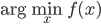 \arg\min_x f(x)
