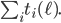\sum_{i} t_i(\ell).